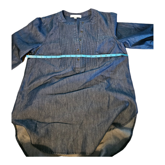 Fourteenth Place Medium Blue Denim Long Sleeve Shirt - Picture 6 of 7